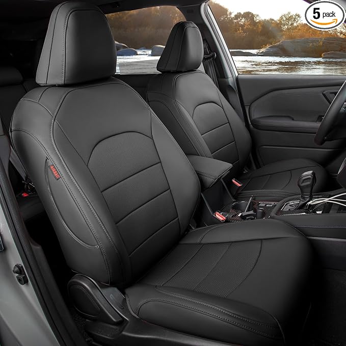 Custom Seat Covers for 2025 Subaru Forester,Rear w/Armrest,Faux Leather | Full Set Suv Seat Cushion,Easy Installation,Factory Look,Waterproof Car Seat Protector (Black) by Coverdream