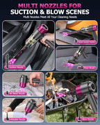 KMM Handheld Car Vacuum Cleaner, Hand Held Vacuum Cleaner & Air Duster | 15000PA Strong Suction, 120W High Power, Portable & Rechargeable, LED Light, Multi-Nozzles for Home, Car, Office, Pet - Image 3