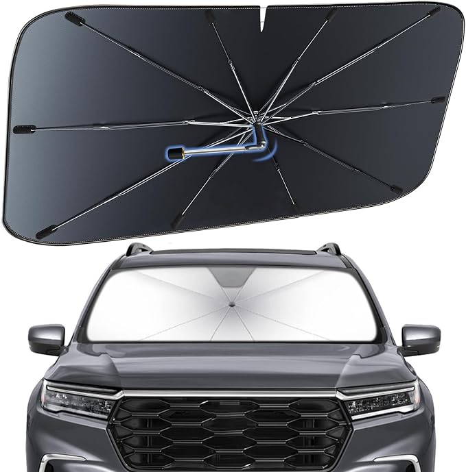 Windshield Sun Shade Umbrella for Honda Pilot 2016-2026 Front Window Shield | Heat-Reflective Window Shade, Umbrella Sunshade Cover Blocks Heat, Protects Interior, Vehicle-Specific Precision Fit by Fshaanys