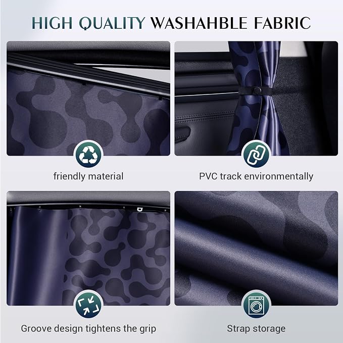 FLORICH Car Window Shades 1 Pack Car Window Shade for Baby, Block Light Car Sun Shade Protect Embedded Track Privacy for Family, Universal Fit for Most Cars - Image 3