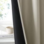 RYB HOME Bedroom Blackout Curtains 80 inches Long, 100% Blackout | Thermal Insulated, Noise Reducing, Curtains for Living Room Nursury, For Sleep, W42 x L80, Biscotti Beige - Image 3