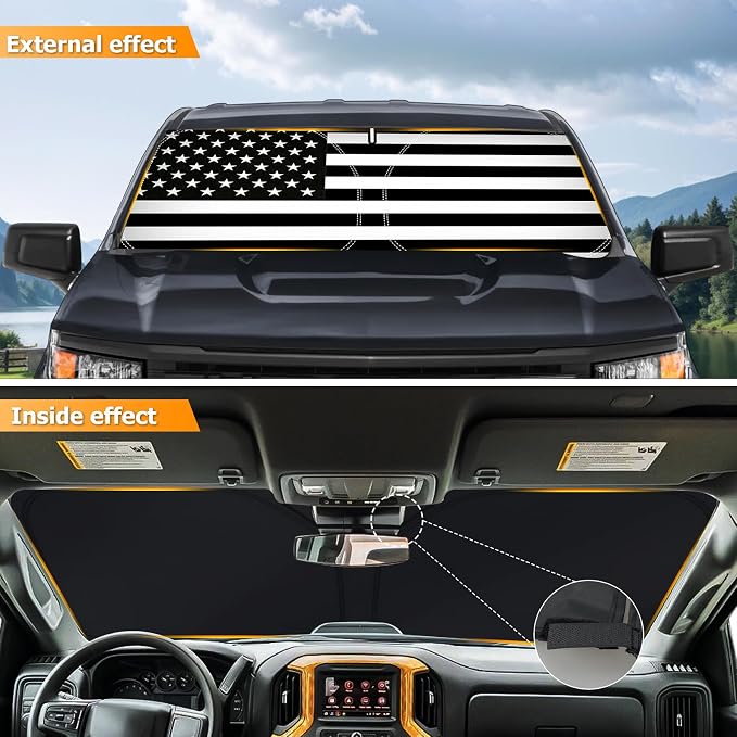 Bestview Windshield Sun Shade Custom Fit for 2015-2020 Ford F150, Foldable Front Window Sunshade Sun Visor Accessories Protector Block UV Rays Heat - Image 2
