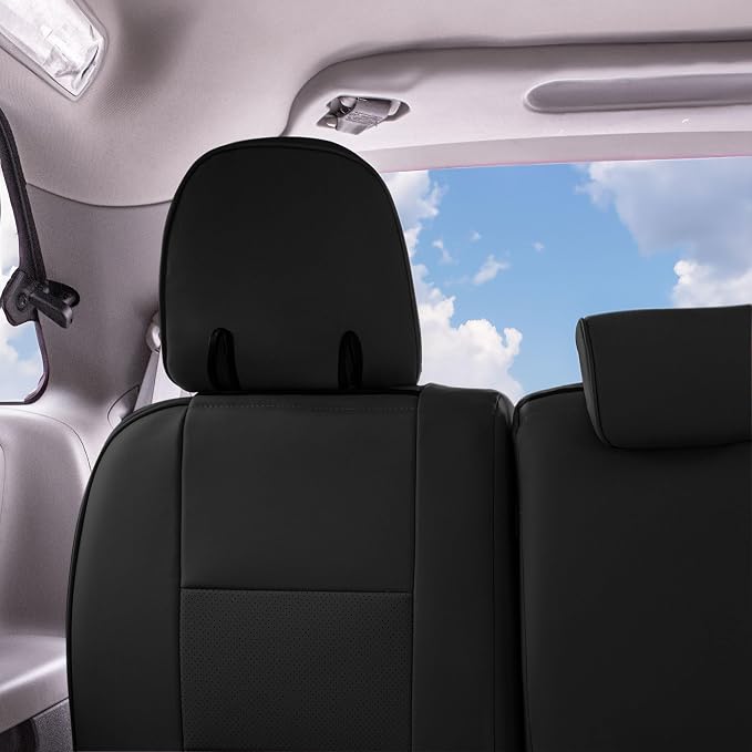 FH Group Custom Fit Car Seat Covers Specifically Made for 2011-2020 Toyota Sienna 7 Passenger, Car Seat Cover 3rd Row, Automotive Seat Covers in Black Faux Leather, Waterproof and Washable Seat Covers - Image 5