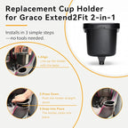 2-Pack Replacement Cup Holder Set for Graco Extend2Fit 2-in-1 Car Seat, Injection-Molded Car Seat Replacement Parts - Image 5