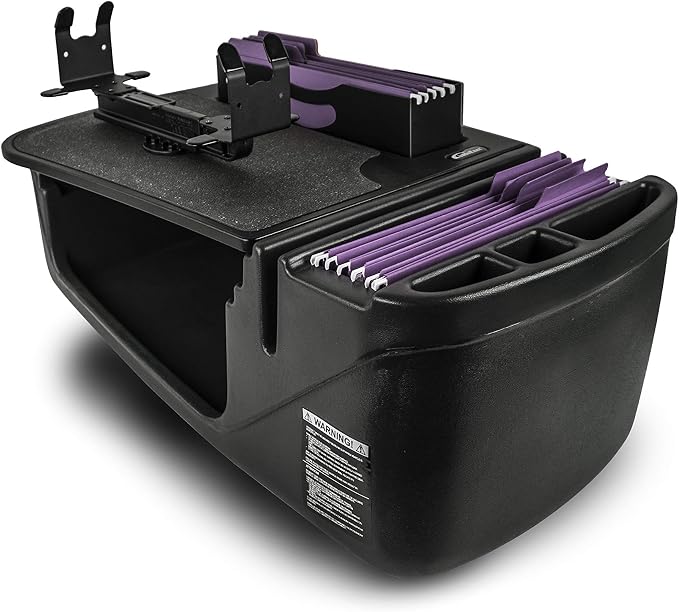 AutoExec AE-FMEF-PS-BT Efficiency FileMaster Car Desk for Your Vehicle Workstation and Mobile Office, Black with Printer Stand | Printer Stand, Vehicle Workstation, Mobile Office by AutoExec