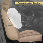 IKABEVEM Car Seat Covers Fit for Infiniti QX60 2014-2020: Front Seats Covers Auto Interior Accessories, Faux Leather Waterproof Seat Cushions Vehical Cover (Beige) - Image 3