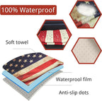 Waterproof Car Seat Cover for Front Seats, Protector for Cars SUVs Trucks, Sweat Towel Seat Covers Bucket for Gym,Workout,Beach,Hiking,Running and Swimming(American Flag Red, 2PCS) - Image 2