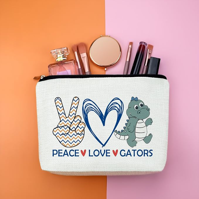 Alligator Gift Makeup Bag Alligator Themed Gifts Gators Lover Gift for Daughter Sister Friend Cosmetic Bag Animal Lover Gifts Christmas Birthday Graduation Present for Her Female Tarvel Pouch - Image 4