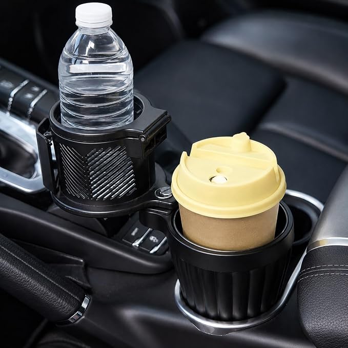 Car Cup Holder Expander with Phone Holder, 360° Adjustable Cup Holder Extender, Upgraded Stainless Steel Liner, Fits 40 oz Tumblers, Water Bottles, Coffee Cups and Large Drink Containers - Image 8