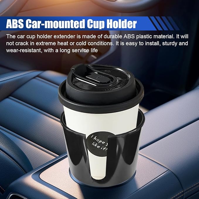 2-in-1 Car Cup Holder Extender, Automotive Drink Holder Adapter with Base, Multifunctional Vehicle Cup Holders Insert for Beverages, Snacks, Bottles, Phone Storage (2PCS) - Image 3