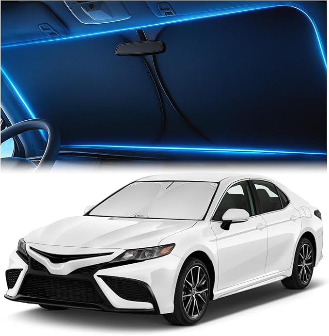 Magnelex Windshield Sun Shade for Toyota Camry 2018-2024 LE/XLE/SE/XSE/Hybrid, Foldable Car Window Sunshade, Heat & UV Visor Cover, Reflective Front Shades Accessories by Magnelex