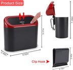 Accmor Car Trash Can with Lid, Mini Vehicle Dustbin Garbage Organizer Bin Holder, Portable Hanging Wastebasket Container for Auto, Home, Office (Red) - Image 2