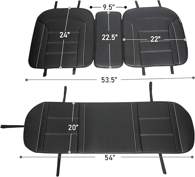 FH Group Back Seat Faux Leather Seat Cushion - Universal Fit, Rear Seat Covers for Cars with Rear Split Bench, Car Seat Cover for SUV, Sedan, Van, Red - Image 4
