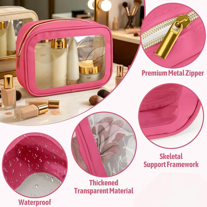 YOPCDJ 5PCS Diaper Bag Organizer Pouch, Clear TPU Waterproof Organizer Zipper Bags, Cosmetic Bag Set, TSA Approved Toiletry Bags, Travel Organizer Bag for Kids and Women - Image 5
