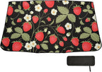 Strawberry Windshield Sun Shade Umbrella Fruit Flowers Leaves Foldable Car Front Window Sunshade Blocks UV Rays Heat Keep Vehicle Cool (55" x 27.5") - Image 6