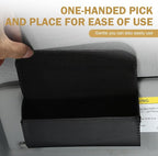 Sunglasses Holder for Car Visor, PU Leather Visor Sunglasses Holder Clip, Auto Eyeglasses Protective Storage Case, Universal Cars Sunvisor Accessories Organizer Box for Sedan, SUV, Van (Black) - Image 3