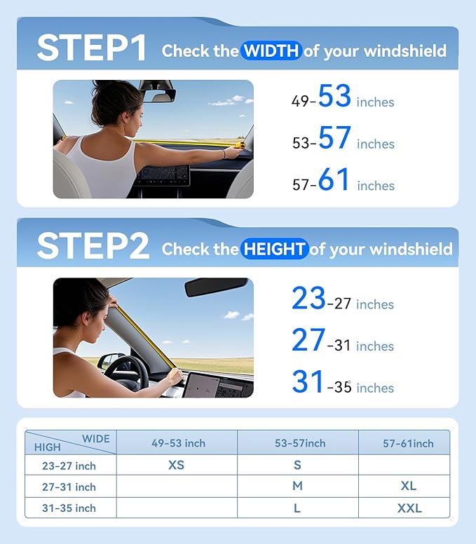 2026 Upgraded Nmoiss True Dual Layer Air Cool Windshield Sun Shade Umbrella | Drive to Superior Coolness & Comfort Block 99% UV Sun Rays & Heat Damage Keep Cool Protect Interior Zero Light Leakage XS - Image 5