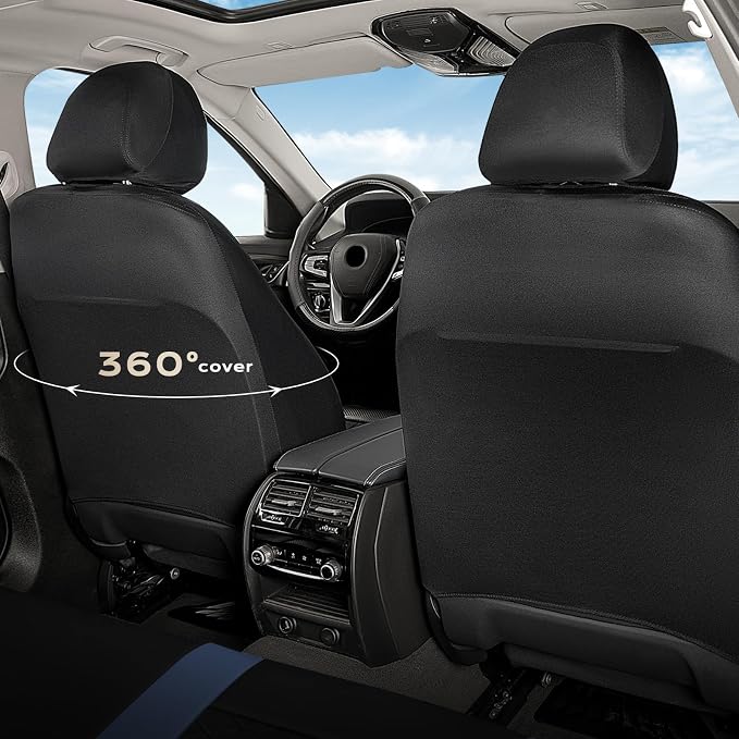 Coverado Car Seat Covers Front Pair, Automotive Leather Seat Covers for Car，Universal Fit Front Back Seat Cover, Non-Slip Waterproof Breathable Car Seat Protector - Image 5