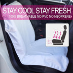 Car Seat Towel Covers Front Seats Protector for Gym and Workout, Automotive Washable Driver Cars Seat Sweat Cover for Dog, Compatible with Tesla Model Y Juniper/3/X/S (Fleece White, 1Pcs) - Image 3