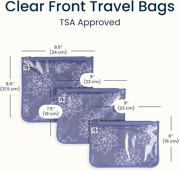 Tiny Twinkle Diaper Bag Organizing Pouches|3 Pack Mess-Proof Clear Front Travel Organizer Bags&TSA Approved Toiletry Bag Set for Baby and Mom Essentials - Image 4