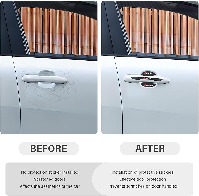8PCS Car Door Protector,Sports Car Door Handle Protector,Sports Car Door Handle Scratch Protector,Universal CCar Door Edge Protector Fit Most Cars,SUVs,Trucks - Image 3