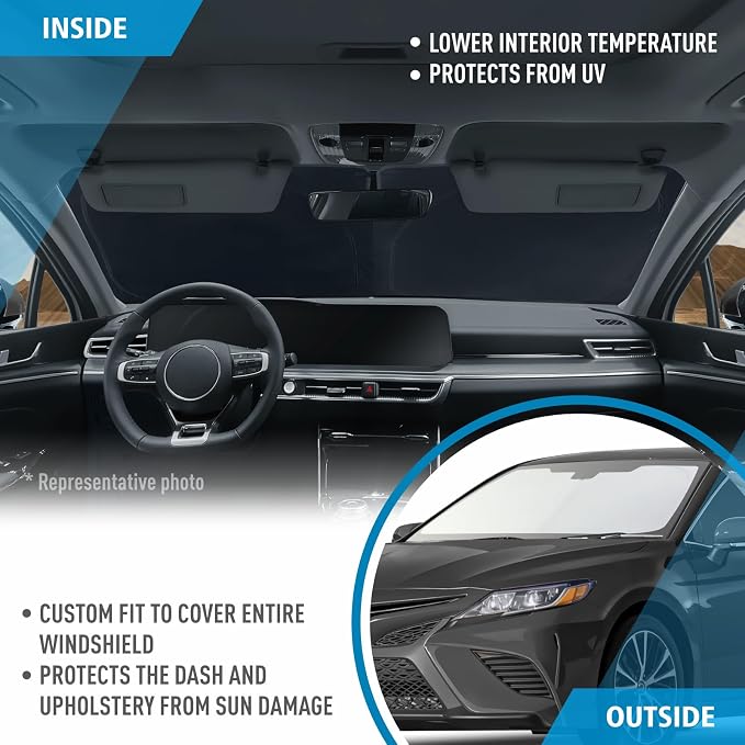 CLIM ART Windshield Sun Shade for Toyota Camry 2018-2023 - Custom-Fit Foldable Sun Shade - Car Sunshade - Vehicle Sun Protector - Front Auto Windshield Cover, Car Windshield - WS4007 - Image 5