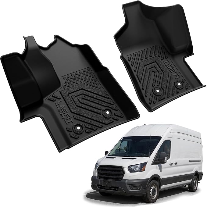 LASFIT Floor Mats for Ford Transit 2022-2026 Vinyl Floor with Posts Only | Ford Transit 150/250/350/350HD All Weather TPE Durable Protector Full Coverage Floor Liners for Transit-150 250 350 350HD - Image 9