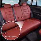 coverdream Full Set Leather Seat Covers for Toyota Corolla 2023-2026 LE Sedan(Not fit Hybrid),Airbag Compatible,Waterproof Car Seat Protector,Fit Like A Glove(Win red) - Image 4