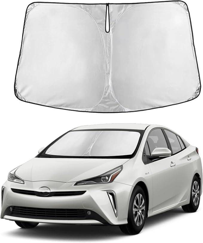 Autovir Windshield Sun Shade Fit for 2012-2017 2018 2019 Toyota Prius C | Sunshade, Front Car Window Shades Sun Visor, Blocks UV Rays & Heat, Car Accessories by Autovir