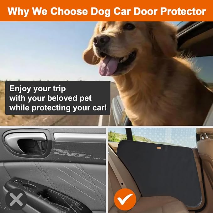 Car Door Covers 2Pack, Door Protector from Dog Scratching Black | Oxford, Washable, For Most Cars - Image 3