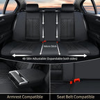 FLORICH Leather Seat Covers Full Set Automotive Seat Covers Black Car Seat Covers Waterproof Front and Back Seat Covers Car Seat Cushion Protector Universal Fit for Most Cars SUV Trucks, Black - Image 4