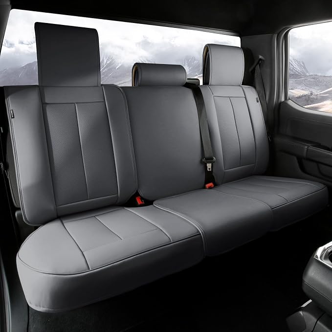 Coverland Custom SUV Car Seat Covers for 2019-2024 Subaru Forester | Premium Waterproof Faux Leather Non-Slip Memory Foam Airbag Compatible Custom Fit Interior Protector [Rear Seat-Dark Gray] by Coverland
