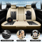 Fit Tundra Premium Leather Car Seat Covers for Toyota Tundra 2007-2025 2026 - Waterproof，Breathable，All-Weather Seat Cushion Protecto & Airbag Compatible, 2 Front Seat Beige&Black - Image 3