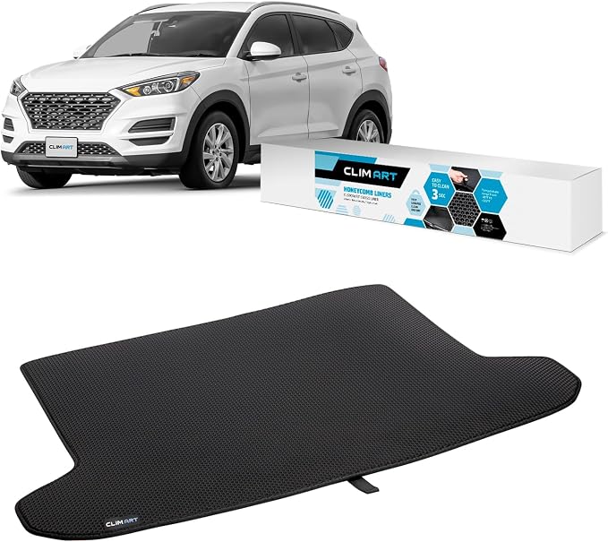 CLIM ART Cargo Liner for Hyundai Tucson 2019-2021 Custom Fit Trunk Mat, with Honeycomb Dirtproof & Waterproof Technology - All-Climate, Heavy Duty, Anti-Slip Cargo Liner, Luggage - FL01116037 by CLIMART