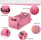 Car Trunk Organizer, Collapsible Car Organizers and Storage Large Pink | Sturdy, Strong Capacity, Clean Decor, Multi Compartment Container Box, Adjustable Car Accessories for SUV Sedan Truck - Image 7