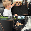 Convertible Dog Car Seat Cover for Back Seat Hard Bottom 400lb Waterproof | Full & Half Seat Dog Hammock,Built-in Seat Anchor Mesh Window,Heavy-duty Hard Bottom 400lb Capacity,Suitable for Most Car SUV by Unknown