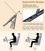 Car Laptop Mount Steering Wheel Tray Holder, Height Adjustable Car Desk for Laptop Computer Tablet, Foldable Portable Lap Laptop Stand for Car Vehicle Workstation Accessories Truck SUV Tesla - Image 3