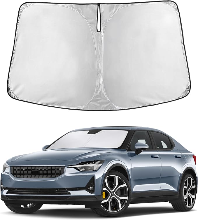 EcoNour Windshield Sunshade Compatible for Polestar 2 2020-2023 2024 2025 | Sun Visor for Front Windshield & Window Sun Shade Cover, UV Heat Blocker & Protector, Car Accessories by EcoNour