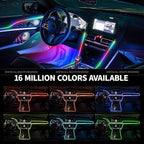 Ambient Lighting Car Led Lights Interior,43.3’’ USB Powered Acrylic Neon Flexible Strip Fiber Optic LED Ambient Lighting Kits with Remote APP, RGB Music Lights Sync for Inside car Dashboard - Image 6