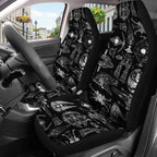 GENANY Dark Horror Pattern Car Seat Covers, 2-Piece Front Seat Set | 2-piece polyester front seat cover set, each 35 x 21 x 21 inches, with adjustable straps and hooks - Image 3