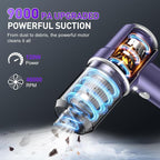 KMM Handheld Car Vacuum Cleaner, Hand Held Vacuum Cleaner & Air Duster | 9000PA Strong Suction, 120W High Power, Portable, Cordless, Rechargeable, Multi-Nozzles & LED Light, For Home, Car, Office - Image 3