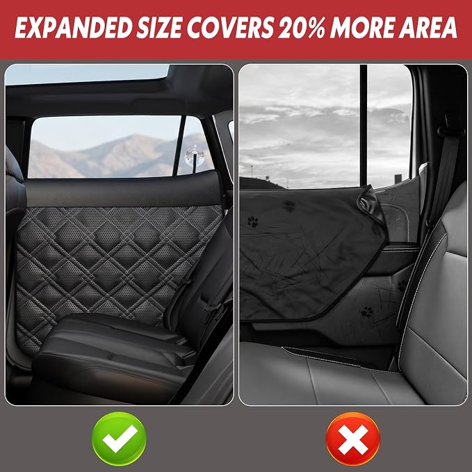 Surfcabin Dog Car Door Protector for Sedans & Small SUVs with Small Windows | Thickened Waterproof Fabric, 20% Larger Design, 2 Packs Full Door Panel Covers, Protects Doors from Dog Scratching - Image 4