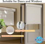 Persilux Blackout Roller Shades for Window Blinds,Cordless,Linen Fabric,Thermal Insulated Fabric UV Protection Shades for Home,Office,Bedroom,Door,Blackout-Cream,35" W X 72" H - Image 3
