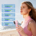SHEWIND Portable Handheld Fan with Ice Cooling - 5 Gear High Speed Personal Turbo Fan Rechargeable, Up to 11 Hrs, Mini Hand Fans for Travel Essentials, Beach Vacation, Gifts for Women, Men (Pink) - Image 5