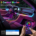 Acrylic Car Interior LED Lights, 18-in-1 RGB Fiber Optic Ambient Kit | 175in 593 LEDs, Wireless APP Control, 16 Million Colors, Music Sync and Sound Active Car Neon Ambient Lighting - Image 3