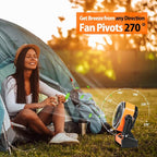 20000mAh Battery Powered Camping Fan, 58Hrs Rechargeable Portable Fan, 400LM Light, 360° Hook, Whisper Quiet Battery Operated Fan for Outdoor Car Travel Gear Essentials Power Outages Co-brand AMACOOL - Image 4