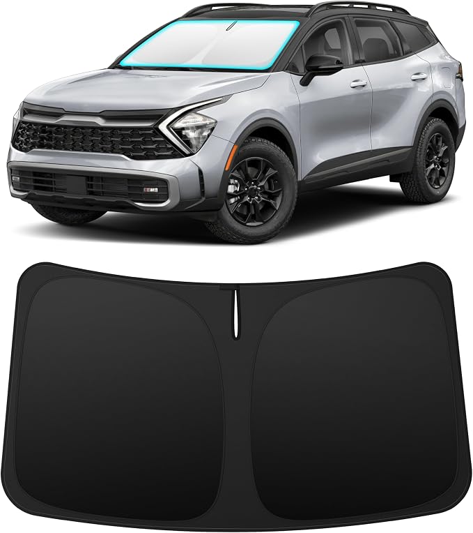 INSAUTO Custom Fit Windshield Sun Shade for Kia Sportage 2023-2026 | Foldable Front Window Sunshade Car Accessories, UV & Heat Reflector, Keeps Interior Cool, Includes Storage Bag by INSAUTO