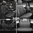 CAR PASS 3D Foam PU Leather Car Seat Covers, Universal Seat Covers Full Sets for Trucks SUV Sedan Automotive Seat Covers Armrest Airbag Compatible Waterproof Comfortable Faux Nappa Leather All Gray - Image 6