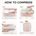 10 Set Compression Packing Cubes for Travel Gifts Mom Women,OlarHike Luggage Clothes Garment Bags for Travelers,Airplane/Cruise/Car Travel Essentials,Compressible Expandable Saver Space Bags(Beige) - Image 3