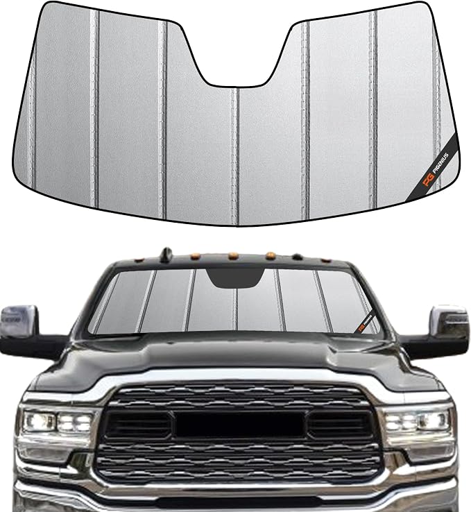 Pigenius Windshield Sun Shade for Ram 2500/3500/4500/5500 2019-2024 with 5 inch Wide Sensor Front Window Sunshade - Safeguard by Pigenius